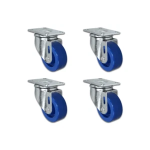 3" Solid Polyurethane Wheel | Swivel Caster Set of 4 - Picture 1 of 2