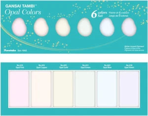 Kuretake Gansai Tambi Watercolors 6 Color Set Opal - Picture 1 of 6