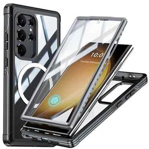 Funda protectora de vidrio imán completo 360 grados para Samsung Galaxy S24 Ultra Plus - Imagen 1 de 19