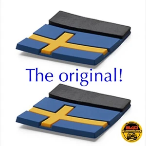 Two Swedish Flag Tag Silicone Emblems Decals as on Volvo XC40 Saab Scania Sweden - Picture 1 of 12