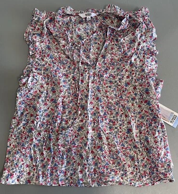 NWT  STEVE MADDEN WOMEN'S PRINTED  ditsy TOP. 100% Cotton Sz L - Image 1 of 4