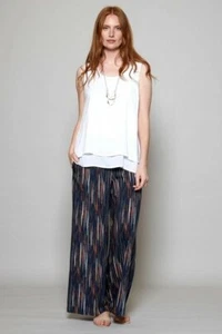 NOMADS wide leg trousers 12 10 PALAZZO PANTS blue storm hippy floaty boho ethnic - Picture 1 of 10