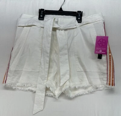 Trina Turk x INC White Shorts Side Orange Sequins Women Size 2 New With Tags - Image 1 of 4