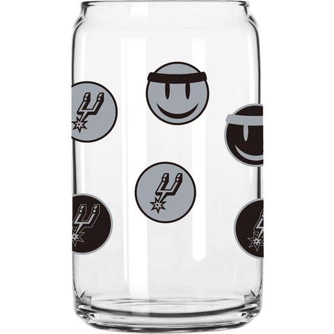 San Antonio Spurs 16oz. Smiley Can Glass Cover
