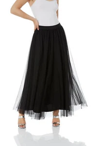 Plain Elasticated Waist Pleated Maxi Skirt - Women Roman Originals - Picture 1 of 145