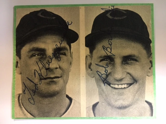 Ted Kluszewski & Bob Borkowski Cincinnati Red Vintage Signed Photo Mounted COA - Image 1 of 1