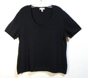 Top manga corta ST. JOHN SPORT negro liso tejido Santana cuello redondo L - Imagen 1 de 6