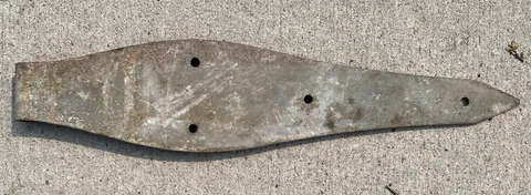 Vintage Original Iron Barn Door Strap Hinge! 18 Inches, Unique Shape, (L) Cover