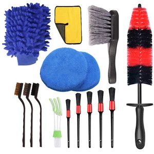 Car Detailing Brush Kits Set Engine Vehicle Wash Auto Rim Wheel Cleaning Tool - Picture 1 of 24