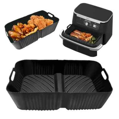 Plato de inserción de forros de silicona para freidora de aire de 2 piezas para Ninja Foodi Flexdrawer AF500UK. Foto 1 de 2
