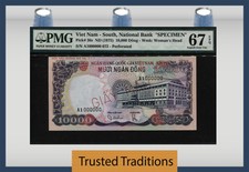 TT PK 36s 1975 SOUTH VIET NAM 10000 DONG WATER BUFFALO SPECIMEN PMG 67Q SUPERB!