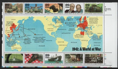 Usa: 1990, to 1992, 3 different mini sheets of Historical war of USA, MNH, US174 - Image 1 of 3
