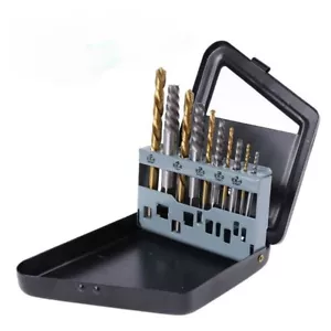 10pc Screw Extractor | Left Hand Cobalt Drill Bit Set Easy Out Broken Bolt - Picture 1 of 5