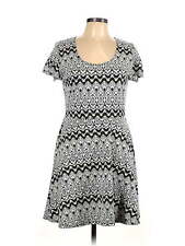 Allison Brittney Women Gray Casual Dress L