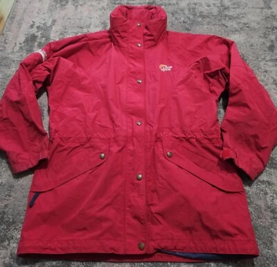 Chaqueta de cerámica para mujer Lowe Alpina de triple punto senderismo roja capucha oculta talla S Foto 1 de 4