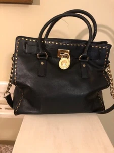 Michael Kors Hamilton Tasche groß mit Peitschenstich in schwarz - Bild 1 von 7