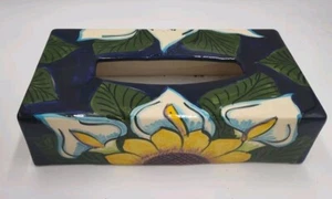 Pottery Ceramic Kleenex Tissue Box Sunflowers - Picture 1 of 10