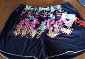 AC DC Women's Shorts Bottoms ACDC AC/DC Blue Size L Large Free Shipping NEW NWT - Picture 1 of 7