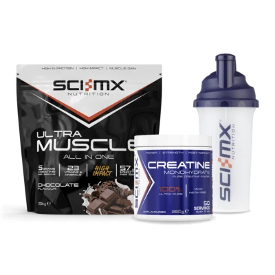 SCI-MX SCI MX Ultra Muscle Whey Protein Powder Chocolate & Creatine + Free Shaker