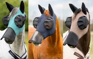 LeMieux Bug Relief Full Mask Face Turnout Field Fly Ears Nose Protector UV Mesh - Picture 1 of 10