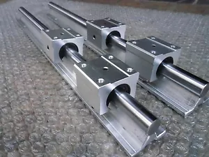 2X SBR12-700mm 12MM VOLLGELAGERTE LINEARSCHIENE WELLENSTANGE + 4 SBR12UU Block - Bild 1 von 2