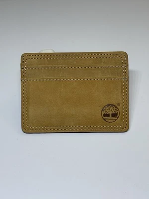 Timberland Delgado Cuero Tostado Estuche para Tarjetas Billetera Portatarjetas de Crédito Marrón NUEVO Foto 1 de 4