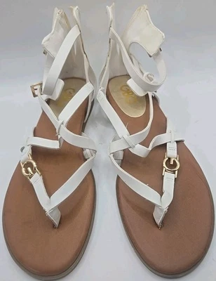 G by Guess Carlyn Gladiator Sandal Round Toe Thong - Women's - White Size 6 1/2 - Image 1 of 4