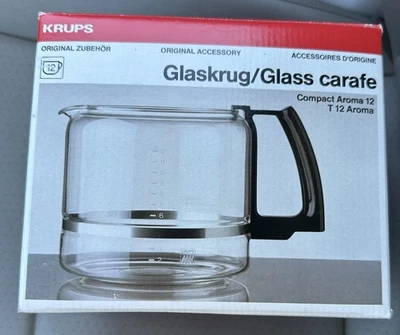 KRUPS Original Compacto Aroma 12 T-12 Taza Repuesto Jarra de Vidrio - MANGO BLANCO Foto 1 de 2