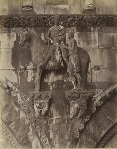 Italy Lucca Cathedral San Martino Façade Detail Old Photo Alinari 1880 - Imagen 1 de 3