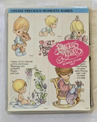 Juego de estampillas de goma Precious Moments BABIES montaje en espuma niños estampado de colección nuevo Foto 1 de 3