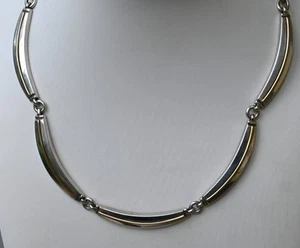 Movado Designer Sterling Silver & 18K Gold Modernist 16 inch Necklace 32.6 grams - Picture 1 of 11