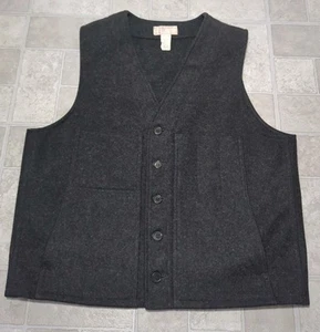 Vintage Filson Virgin Wool Mackinaw Hunting Vest Black Size 46 Style 20 USA - Picture 1 of 3
