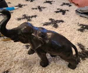 Vintage Cast Metal ELEPHANT DOORSTOP  STATUE FIGURINE 9"x10"  - Picture 1 of 5