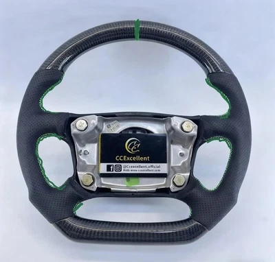 Volante de fibra de carbono Green Stripe para Porsche 911 993 Boxster 986 4 radios Foto 1 de 4