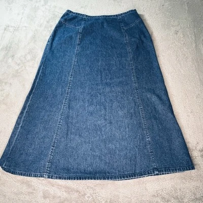 Maxi Falda Larga Denim Orvis De Colección Talla 10 Modesta Western Ranch Vaquera Cremallera Lateral 2G Foto 1 de 4