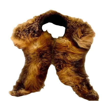 Piel de zorro real de colección años 60 43X7 pulgadas cuello acento con cierre de bola negro satinado forrado Foto 1 de 4