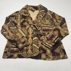 Cárdigan chal azteca LRL Ralph Lauren para mujer XL suéter tapiz suroeste - Imagen 1 de 9