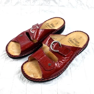 Finn Comfort Women's Size 8 D EU 39 Catalina Red Patent Leather Sandal Slide - Picture 1 of 13