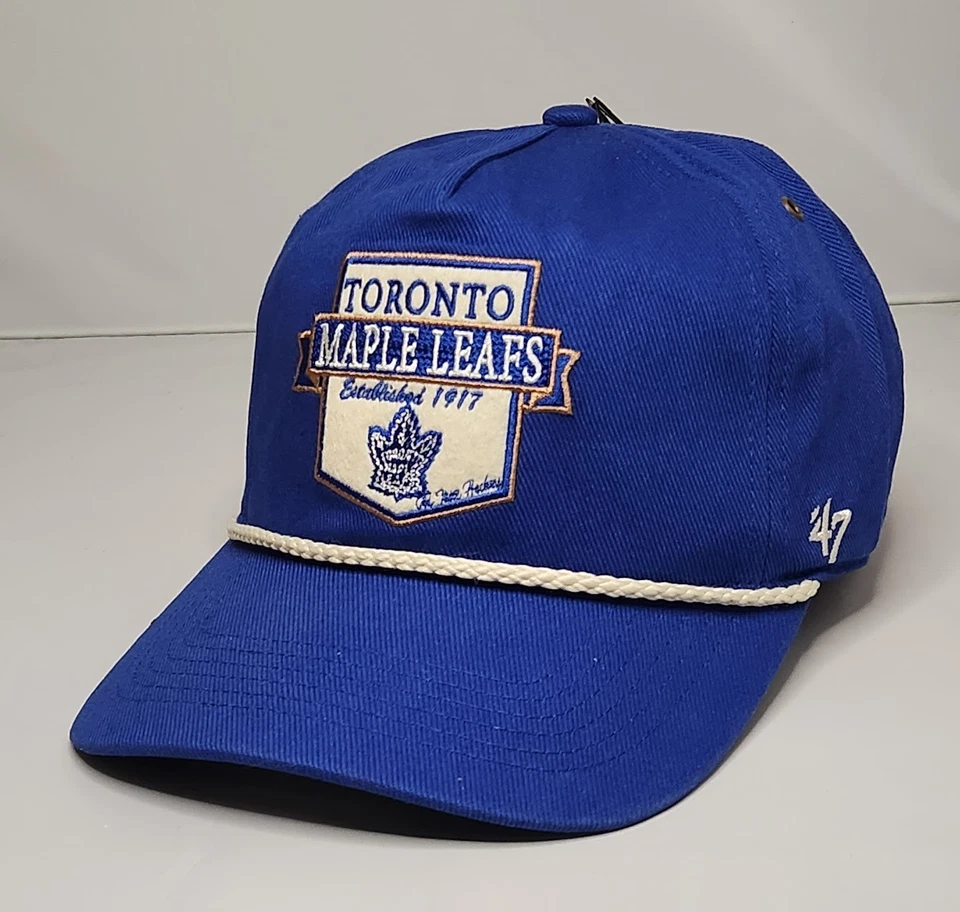 Toronto Maple Leafs '47 Hitch Old Time Hockey Sure Shot Blue Snapback Rope Hat - Image 1 of 4