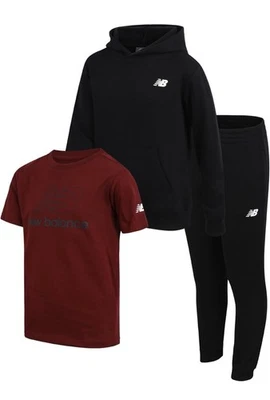 New Balance Niños 3 Piezas Polar Sudadera con Capucha Camiseta Jogger Set, Talla 12, Nuevo Con Etiquetas Foto 1 de 4