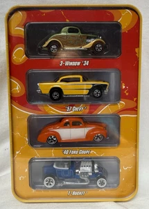 HOT WHEELS VINTAGE "SINCE 68 HOT RODS"  4-CAR PACK # 1 OF 1 SEALED TIN SET W/BOX - Picture 1 of 7