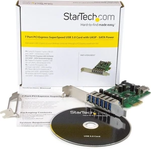 StarTech PEXUSB3S7 7-Port USB 3.0 PCIe Card, 6 Ext + 1 Int, SATA Power, LP - Picture 1 of 6