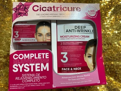 CICATRICURE SISTEMA REJUVENECEDOR COMPLETO CREMA ANTIARRUGAS PROFUNDA Y CREMA PARA OJOS NUEVO EN CAJA Foto 1 de 4
