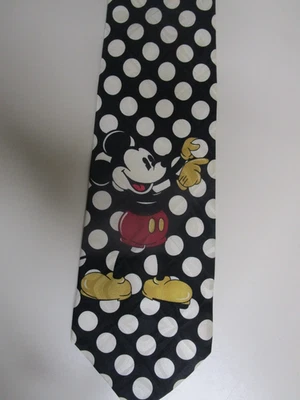 Mickey & Co Disney Gothenburg Sweden Atlas Design Silk Tie Italy Polka Dot EUC - Image 1 of 4