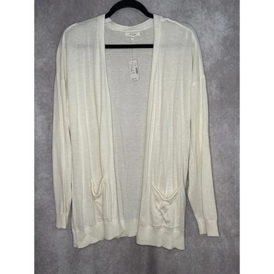 Nuevo con etiquetas Suéter Cárdigan Maurice's XL Crema Frente Abierto Ligero Bolsillo Foto 1 de 4