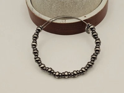 Brazalete Brazalete Alex & Ani "Nilo" Medianoche Plata Metal Negro Cuentas ✨️ Foto 1 de 4