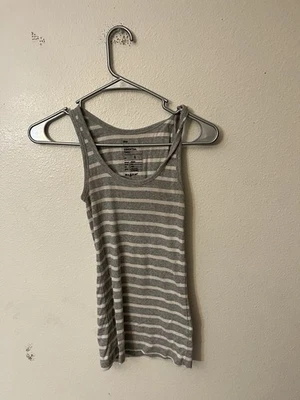 Gap необходимый бак женщин верхний размер маленький серый в полоску без рукавов Майка блузка - Изображение 1 из 4