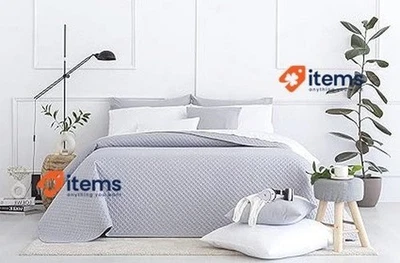 Тонкое бутик-стеганое одеяло Todocama с пике-дизайном 250x260 см светло-серое - 260 см - Изображение 1 из 4