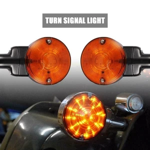 Front Flat Turn Signal Lights For Harley Heritage Softail Classic FLSTC 1999-17 - Picture 1 of 12