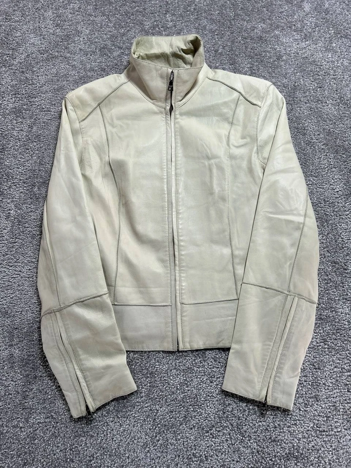 Chaqueta de cuero genuino Andrew Marc New York Studio vintage para mujer mediana  Foto 1 de 4